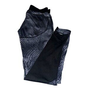 Mens Compression Leggings Snakeskin Print Fitness Gym Pants
